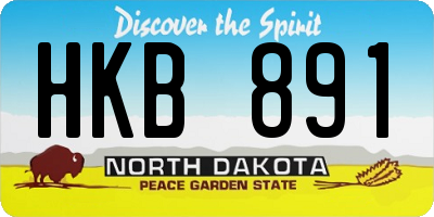 ND license plate HKB891