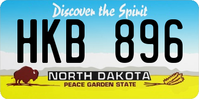 ND license plate HKB896