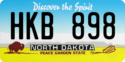 ND license plate HKB898