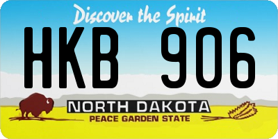 ND license plate HKB906