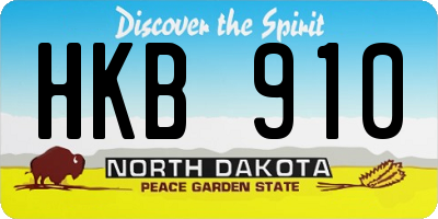 ND license plate HKB910