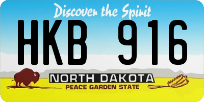 ND license plate HKB916