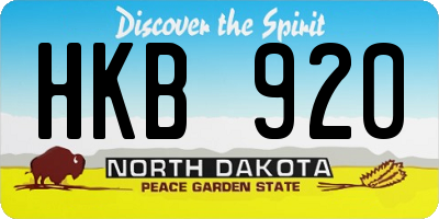 ND license plate HKB920