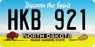 ND license plate HKB921