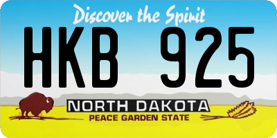ND license plate HKB925