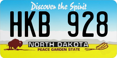 ND license plate HKB928