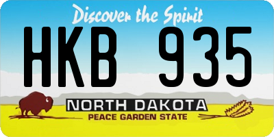 ND license plate HKB935
