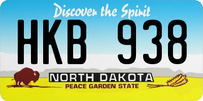 ND license plate HKB938