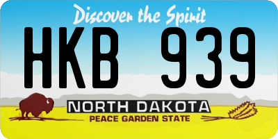 ND license plate HKB939