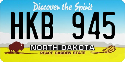 ND license plate HKB945