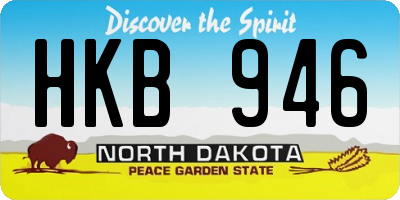 ND license plate HKB946