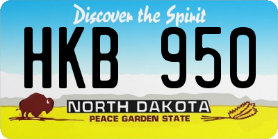 ND license plate HKB950