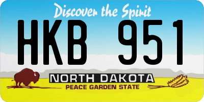 ND license plate HKB951