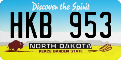 ND license plate HKB953