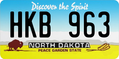 ND license plate HKB963