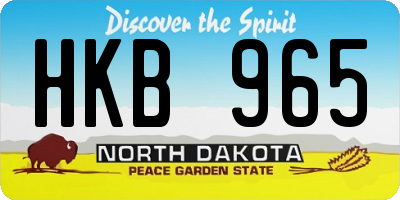 ND license plate HKB965