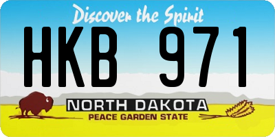 ND license plate HKB971