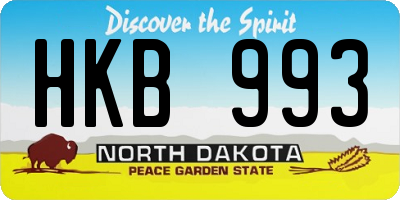 ND license plate HKB993