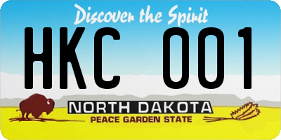 ND license plate HKC001