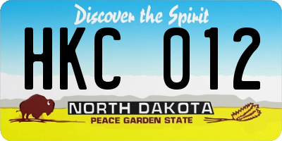 ND license plate HKC012