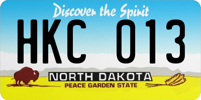 ND license plate HKC013