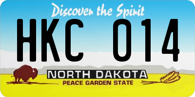 ND license plate HKC014