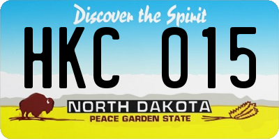 ND license plate HKC015