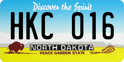 ND license plate HKC016