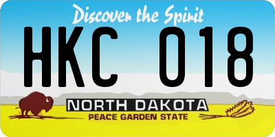 ND license plate HKC018