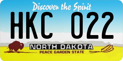 ND license plate HKC022