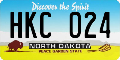 ND license plate HKC024