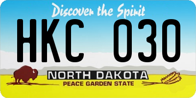 ND license plate HKC030