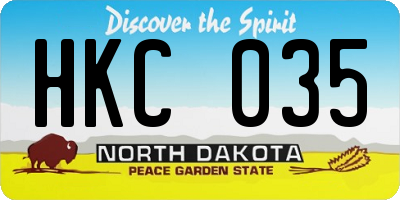 ND license plate HKC035