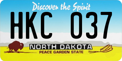 ND license plate HKC037