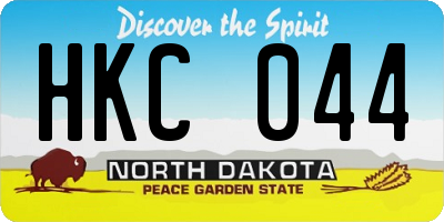 ND license plate HKC044