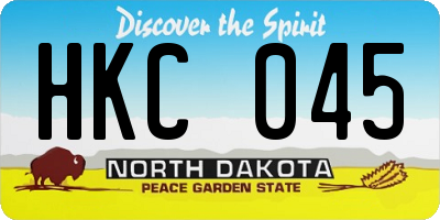 ND license plate HKC045