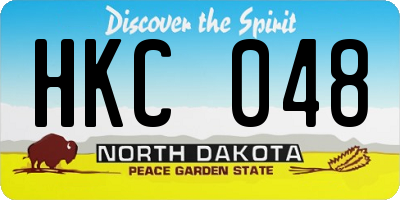 ND license plate HKC048