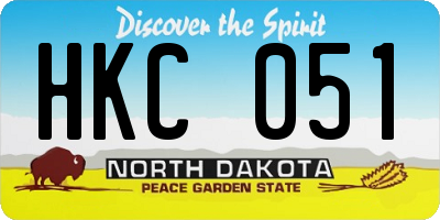 ND license plate HKC051