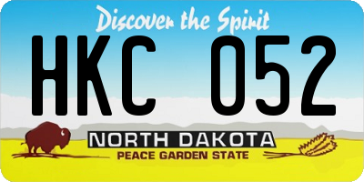 ND license plate HKC052