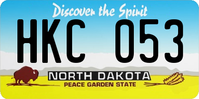 ND license plate HKC053