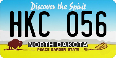 ND license plate HKC056