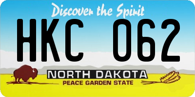 ND license plate HKC062