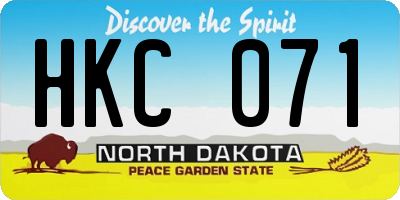 ND license plate HKC071