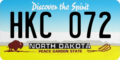 ND license plate HKC072