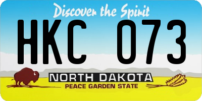 ND license plate HKC073