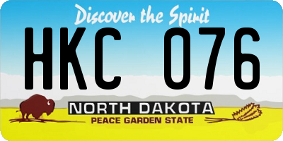 ND license plate HKC076