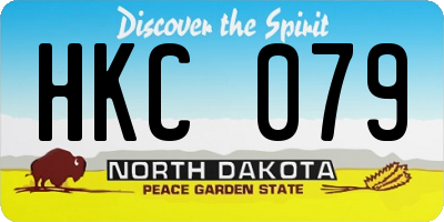 ND license plate HKC079