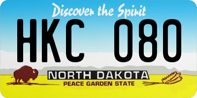 ND license plate HKC080