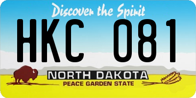 ND license plate HKC081