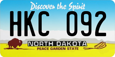 ND license plate HKC092